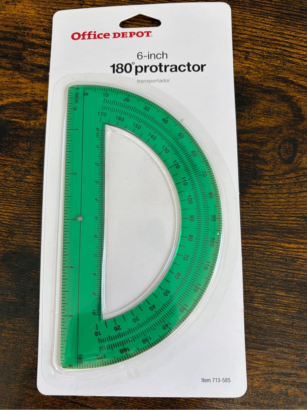 Office Depot Green 6-Inch 180° Protractor